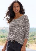 Lascana Shirt met 3/4 mouwen Met modieus zebra-patroon