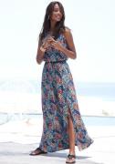 s.Oliver RED LABEL Beachwear Maxi-jurk met stippenprint en split, zach...