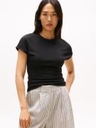 Tommy Hilfiger Shirt met korte mouwen 5X2 RIB SLIM C-NK CAP SLV TEE