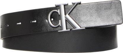 Calvin Klein Leren riem MNGRM PLQ BCKL 35MM