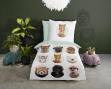 good morning Kinderovertrekset Younganimals 100% katoen, 135x200, rits...