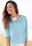 Elbsand Shirt met 3/4-mouwen IDUNA met logoprint, katoenmix, losse pas...