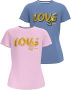DELMAO T-shirt 2-pack T-shirt met foliedruk (set, 2-delig)