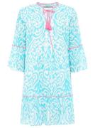 Zwillingsherz Zomerjurk "Ornamenten" met franjes, trompetmouwen en ins...