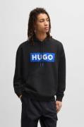 HUGO Blue Hoodie Nalves met grote logo-opdruk, unisex
