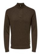 ONLY & SONS Schipperstrui ONSLOUI REG 12 MEL HALF ZIP KNIT NOOS