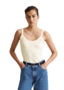 Marc O'Polo DENIM Top met spaghettibandjes Ruchesrand, gebreid weefpat...