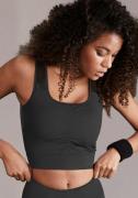active by Lascana Crop-top met rimpeling en mesh-inzetten