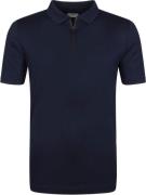 State Of Art Mercerized Pique Polo Rits Donkerblauw