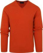 Suitable Pullover Wol V-Hals Oranje