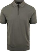 Suitable Half Zip Polo Groen