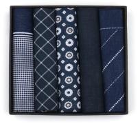 Suitable Zakdoeken 5-Pack Dessin Dark Blue -