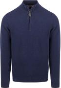 Suitable Half Zip Trui Lamswol Navy