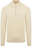 Profuomo Half Zip Pullover Luxury Ecru