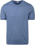 Blue Industry Knitted T-Shirt Melange Blauw