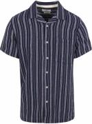 Anerkjendt Short Sleeve Overhemd Leo Dobby Navy