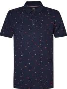 Petrol Poloshirt Seashore Print Navy