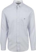 Gant Casual Overhemd Honeycomb Texture Lichtblauw