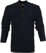 Blue Industry Half Zip Trui Off Donkerblauw