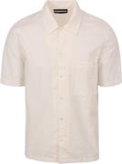 Marc O'Polo Overhemd Short Sleeves Seersucker Off White