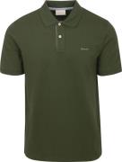 Gant Contrast Piqué Poloshirt Donkergroen