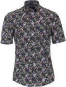 Casa Moda KM Overhemd Botanische Print Donkerblauw