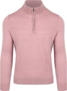 Suitable Merino Half Zip Trui Roze