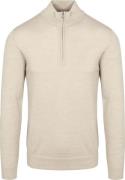 Profuomo Half Zip Pullover Merinowol Ecru