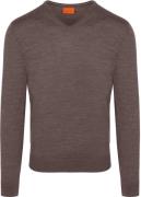 Suitable Merino Pullover V-Hals Taupe