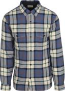 Gant Overshirt Herringbone Ruit Blauw