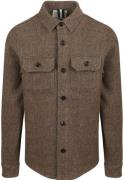 Profuomo Textured Overshirt Wol Bruin