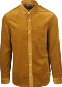 Scotch and Soda Solid Corduroy Overhemd Okergeel