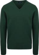 William Lockie V-Hals Lamswol Tartan Donkergroen