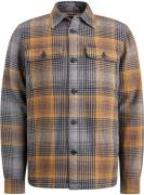 PME Legend Overshirt Fur Lined Ruit Geel Grijs