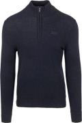 Superdry Henley Essential Half Zip Navy