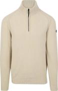 No Excess Half Zip Trui Chenille Ecru