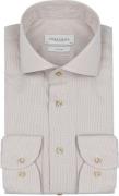Profuomo Dobby Overhemd Print Beige