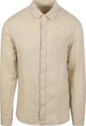 KnowledgeCotton Apparel Overhemd Linnen Ecru