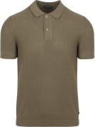 Suitable Respect Polo Structure Knit Olijfgroen