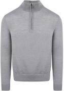 Suitable Merino Half Zip Trui Grijs