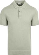 Suitable Heavy Knitted Polo Raw Lichtgroen