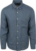 Marc O'Polo Overhemd Linnen Donkerblauw