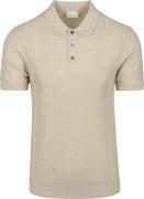 Profuomo Poloshirt Linen Blend Herringbone Ecru
