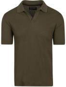 Marc O'Polo Poloshirt Riva Linen Blend Olijfgroen