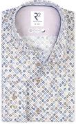 R2 Overhemd Extra Lange Mouwen Print Dashboard Grijs