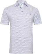 R2 Amsterdam Piqué Polo Wheel Track Print Blauw