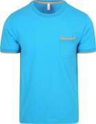 Sun68 Piqué T-Shirt Fluo Stripe Blauw