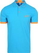 Sun68 Poloshirt Logo Fluo Blauw