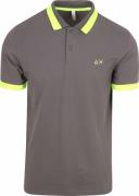 Sun68 Poloshirt Big Stripe Fluo Antraciet
