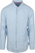 Superdry Overhemd Linnen Vacation Azure Blue Stripe